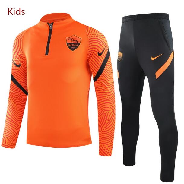 Kids Roma Orange Sweatshirt with Pants Youth Training Kits 2020/21